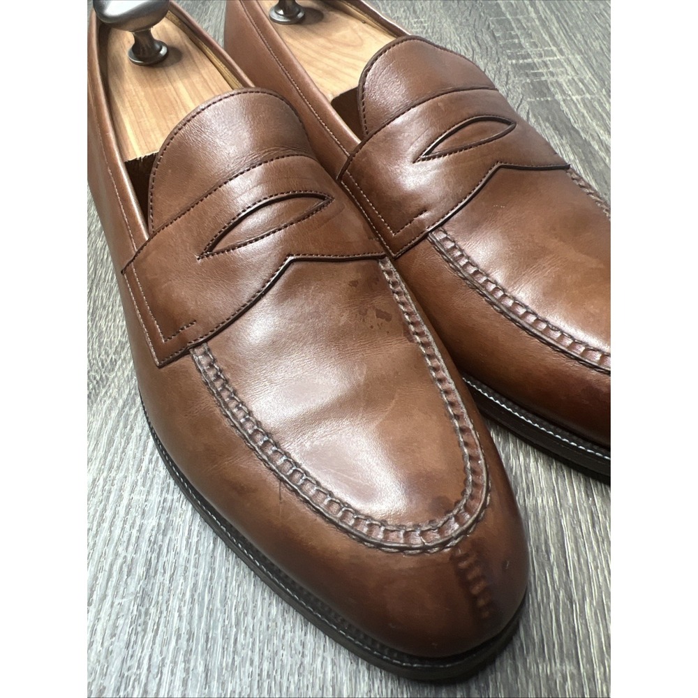 Edward Green Sloane Penny Loafers Brown Leather Slip On Shoes UK 9/9.5 US 10 D - Picture 4 of 16